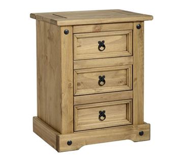 Picture of Corona 3 Drawer Bedside Chest