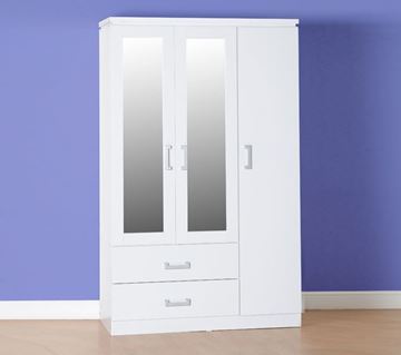 Picture of Charles 3 Door 2 Drawer Mirrored Wardrobe