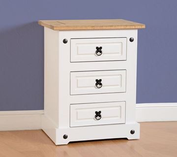 Picture of Corona 3 Drawer Bedside Chest